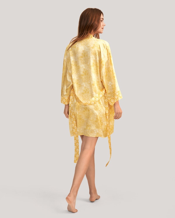 Golden Lily Silk Satin kimonorock
