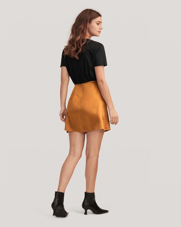 Silk A Line Mini Skirt