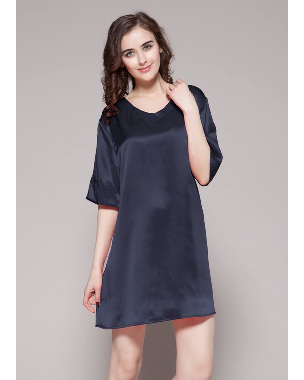 22 Momme Wide V neck Silk Nightgown