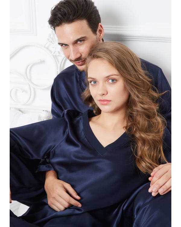 22 Momme Romantiska Siden Par Pyjamas