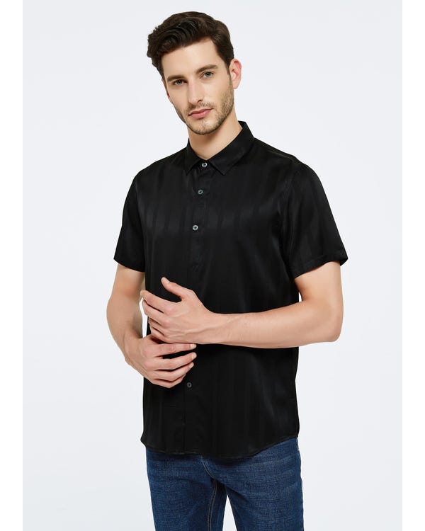 Jacquard Striped Silk Shirt For Men